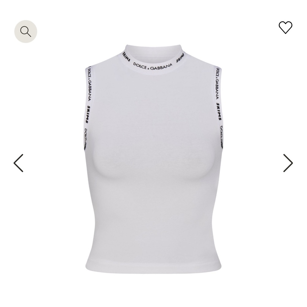 Dolce & Gabbana X SKIMS COTTON JERSEY MOCK NECK TANK